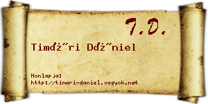 Timári Dániel névjegykártya