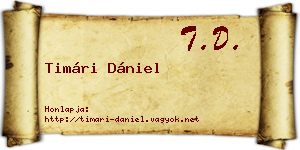 Timári Dániel névjegykártya